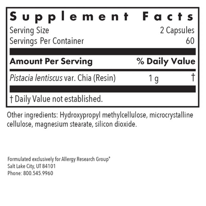 Mastica (Chios Gum Mastic) 500mg Supplement Facts